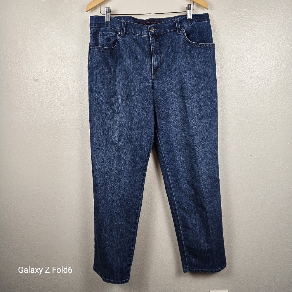 Gloria Vanderbilt Amanda Jeans 16‎ Short Blue Denim Cotton Blend Classic Fit
